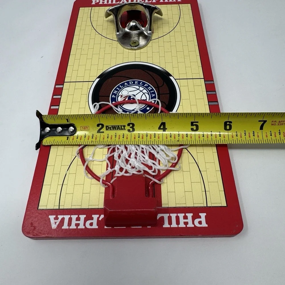Philadelphia 76ers NBA Wall Mount Basketball Hoop Bottle Opener Basket Court